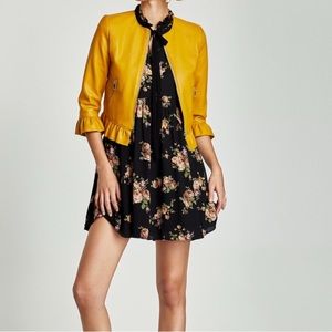 frill leather jacket zara